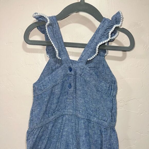 Old Navy Toddler Girls 5t Chambray Jumpsuit flutter sleeve - Picture 6 of 8
